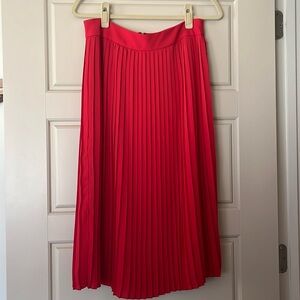 Jcrew pleated red midi skirt